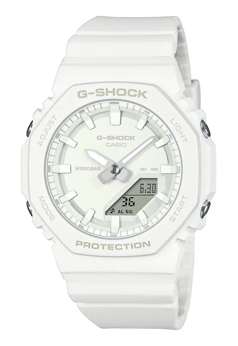 Ceas analog si digital G-Shock, Alb