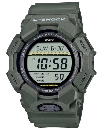 Ceas digital din rasina G-Shock, Verde maslina