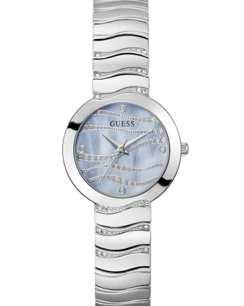 Ceas quartz analog cu cristale, Argintiu