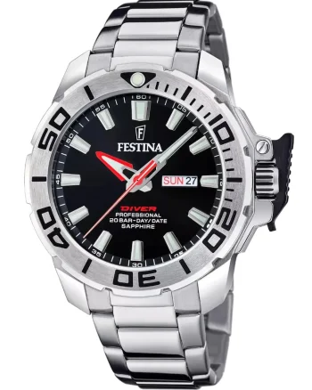 Ceas cu geam din safir Diver, Argintiu