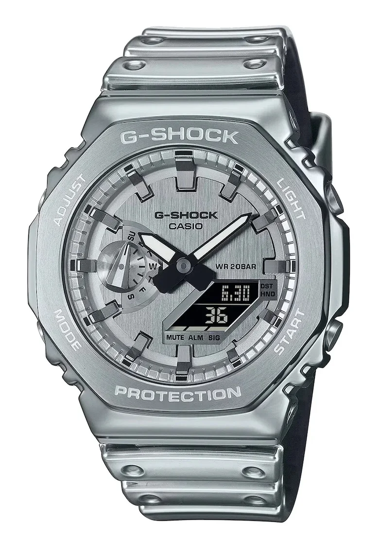 Ceas G-Shock cu curea din rasina, Argintiu