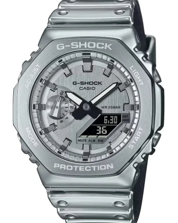 Ceas G-Shock cu curea din rasina, Argintiu