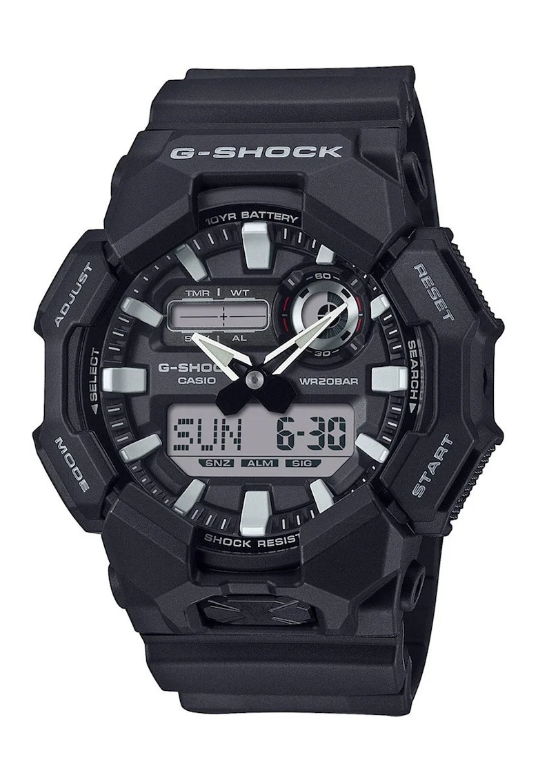 Ceas analog-digital de rasina G-Shock, Argintiu/Negru