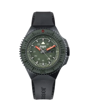 Ceas barbatesc  Quartz, 46mm, 20ATM, Negru, Verde