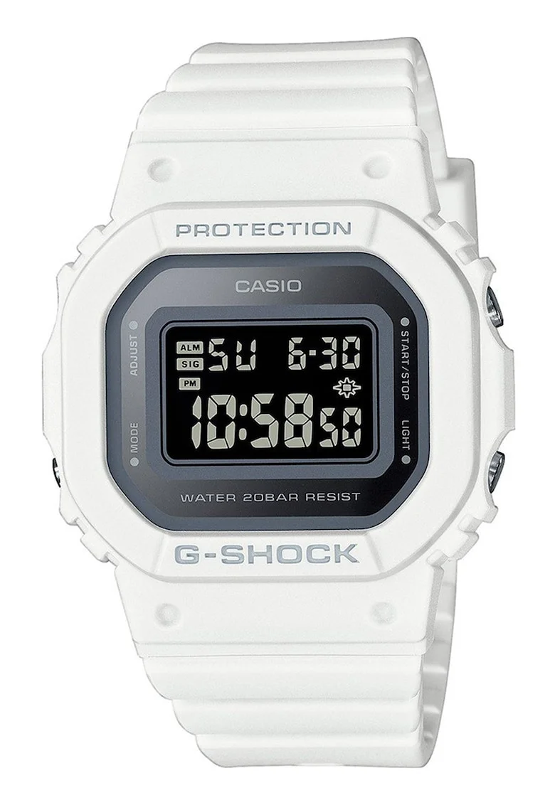 Ceas digital G-Shock, Alb/Negru
