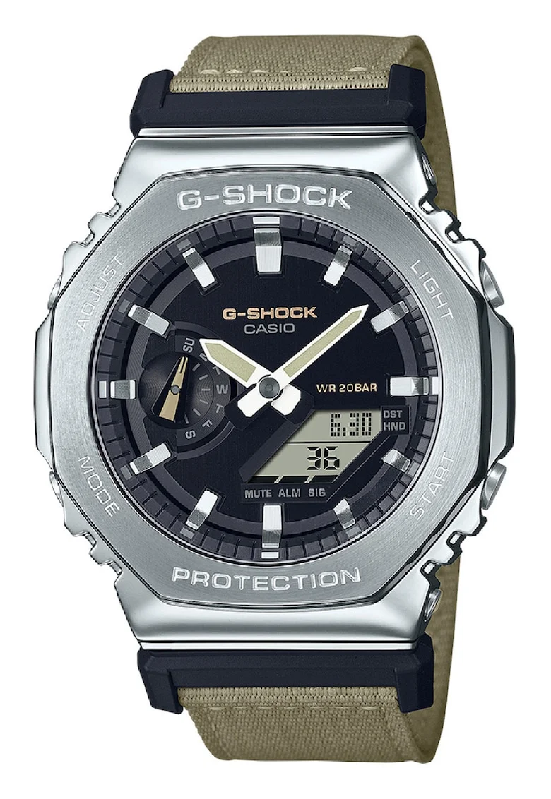 Ceas cu o curea din material textil G-Shock, Kaki
