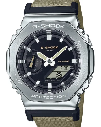 Ceas cu o curea din material textil G-Shock, Kaki