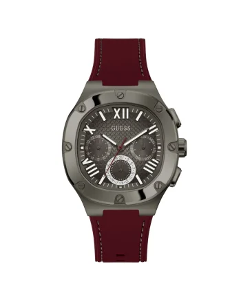 Ceas barbatesc  Headline, Quartz, curea silicon rosie, cadran gri, 42mm