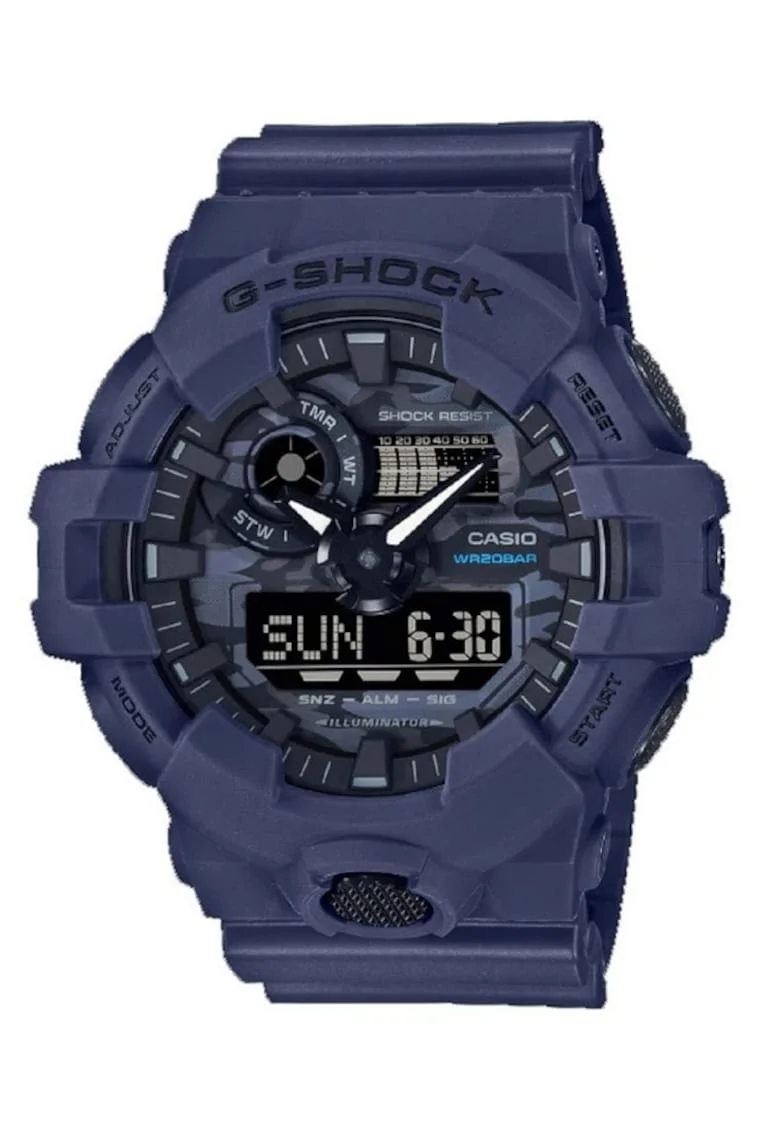 Ceas barbatesc  G-Shock, analog-digital, cadran camuflaj, 200m rezistenta la apa, 53x18mm, rasina