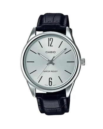 Ceas barbati  MTP-V005L-7BUDF, argintiu, curea piele neagra, 40mm