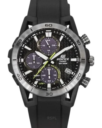 Ceas barbatesc  Edifice Sospensione, cronograf analog, curea din rasina, cadran gri, 100M rezistenta la apa, 44.50x13.30mm