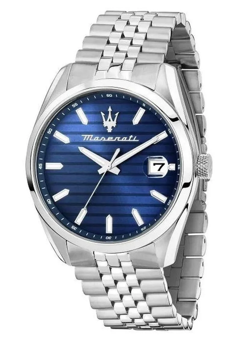 Ceas barbatesc  Attrazione,mecanism quartz, 43mm, bratara argintiu