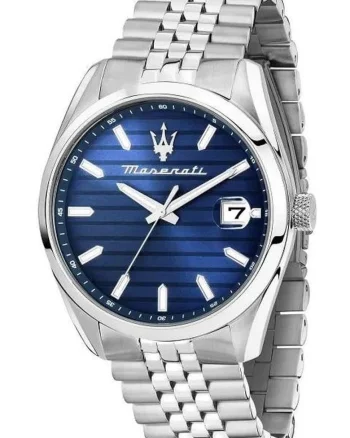 Ceas barbatesc  Attrazione,mecanism quartz, 43mm, bratara argintiu