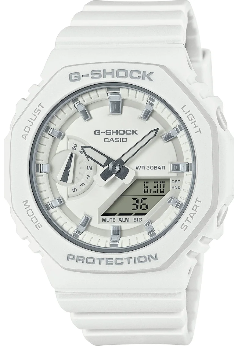 Ceas barbatesc de mana  G-Shock GNT DIG PU WHT Rezistent la socuri si apa Analog Digital Alb