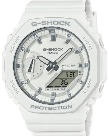 Ceas barbatesc de mana  G-Shock GNT DIG PU WHT Rezistent la socuri si apa Analog Digital Alb