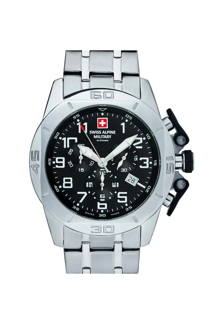 Ceas barbatesc Swiss Military 7063.9137, Quartz, 45mm, 10ATM, Argintiu