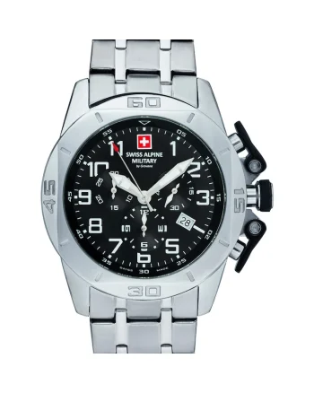 Ceas barbatesc Swiss Military 7063.9137, Quartz, 45mm, 10ATM, Argintiu