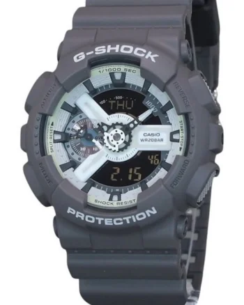 Ceas barbatesc  G-Shock GA-110HD-8A, curea din rasina, display analog-digital, rezistent la apa 200m, 51.2x16.9mm, cadran gri