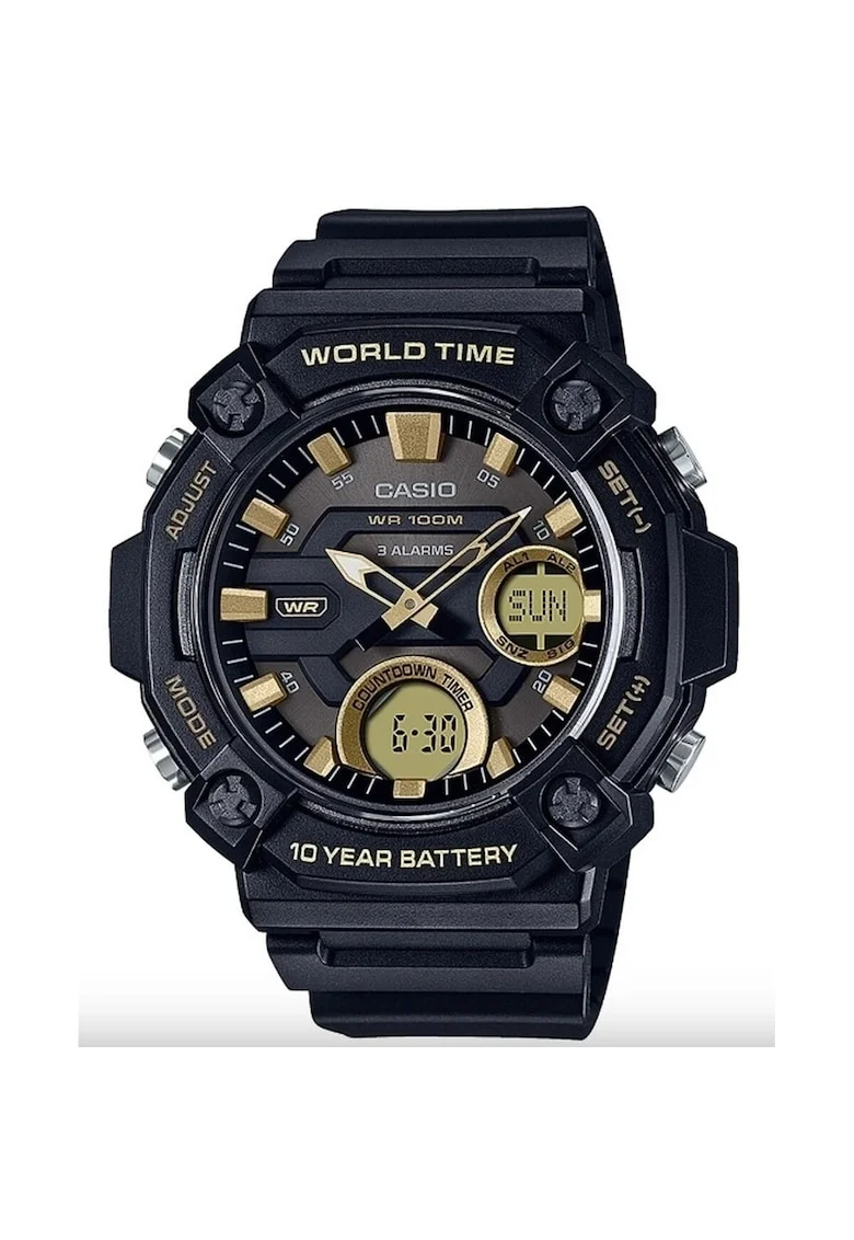 Ceas barbatesc  OVERSIZE 10 YEAR BATTERY, negru, 52mm, multifunctional
