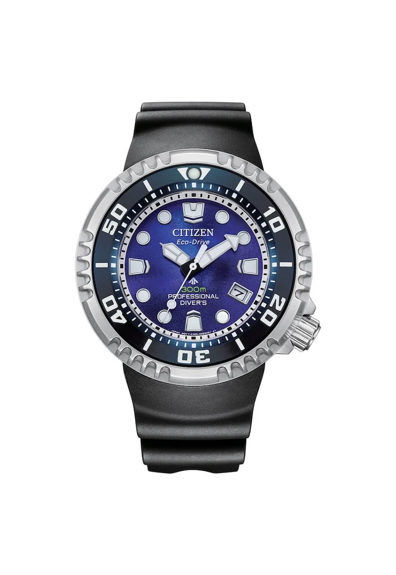 Ceas barbatesc,  46 mm, curea din piele, negru/argintiu