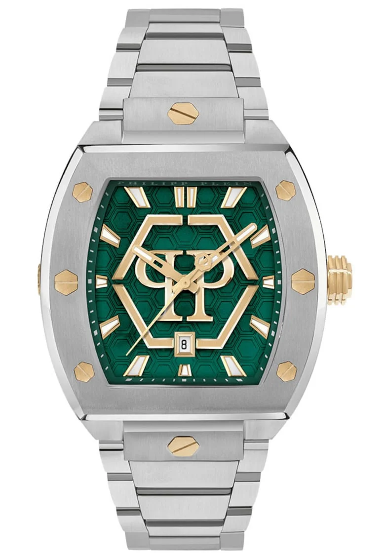 Ceas  Hexagon Phantom inox verde cadran bratara