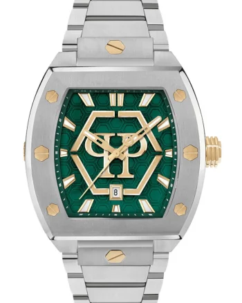 Ceas  Hexagon Phantom inox verde cadran bratara