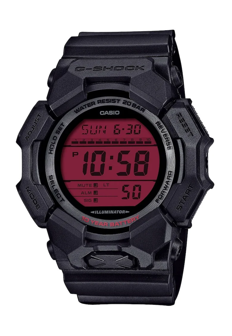 Ceas G-SHOCK  GD-010BBR-1ER, negru, 52mm, rezistent la apa 200m, curea din cauciuc