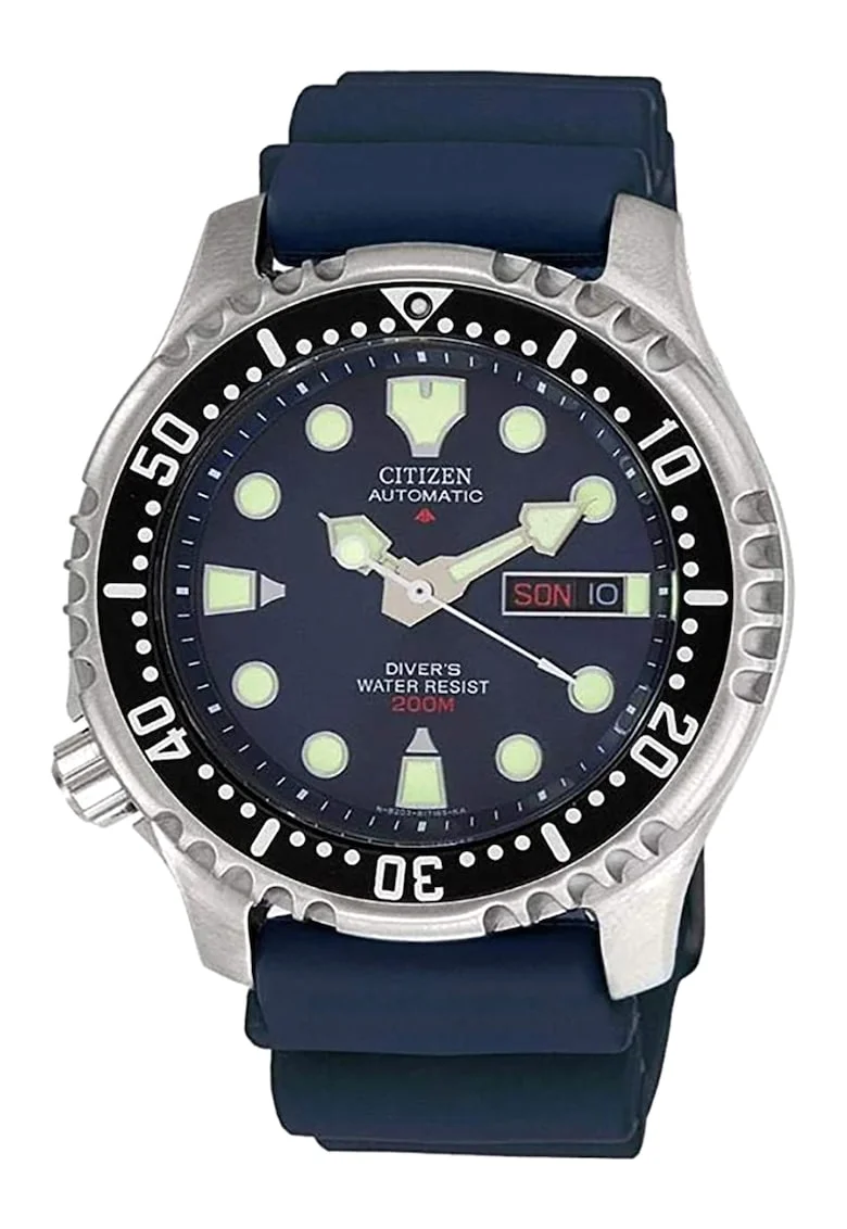 Ceas automatic cu o curea de silicon, Albastru inchis, Albastru inchis