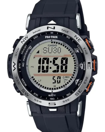 Ceas digital cu incarcare solara Pro Trek, Argintiu/Bleumarin