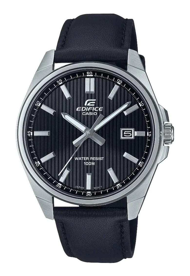 Ceas quartz cu o curea din piele, Negru