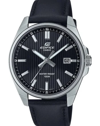 Ceas quartz cu o curea din piele, Negru