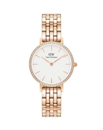 DW00100666 Ladies Watch Petite Lumine Bezel 5-Link Melrose 28mm 3ATM