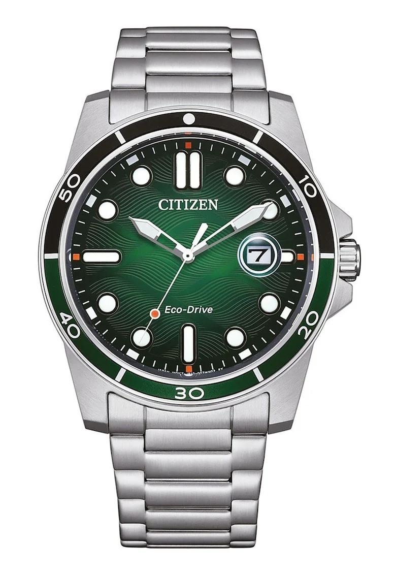 Ceas eco-drive de otel inoxidabil, Argintiu