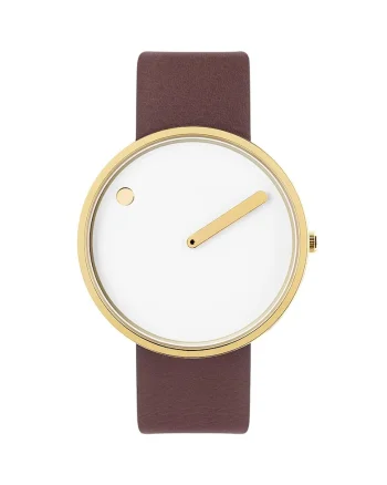 Ceas de dama  43321 Quartz, 40mm, 5ATM, Maro