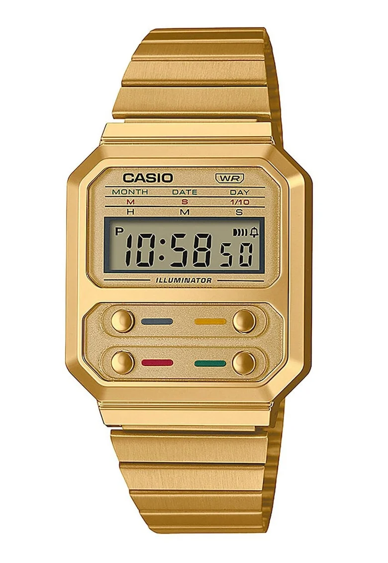 Ceas unisex digital dreptunghiular, Auriu