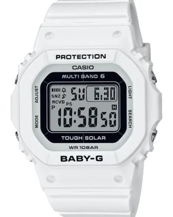 Ceas digital Baby G, Alb optic