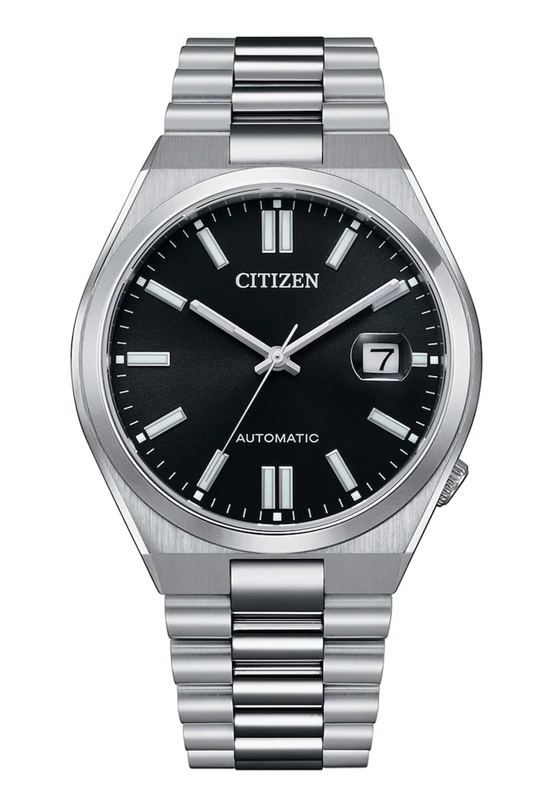 Ceas analog automatic Argintiu, Negru