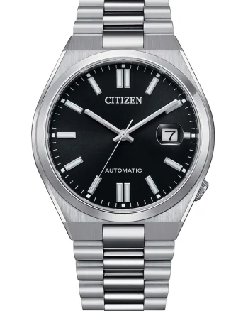 Ceas analog automatic Argintiu, Negru