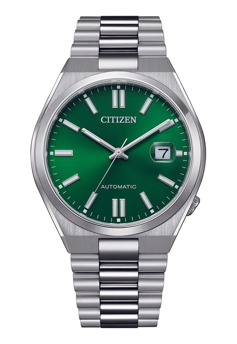 Ceas analog automatic Argintiu, Verde