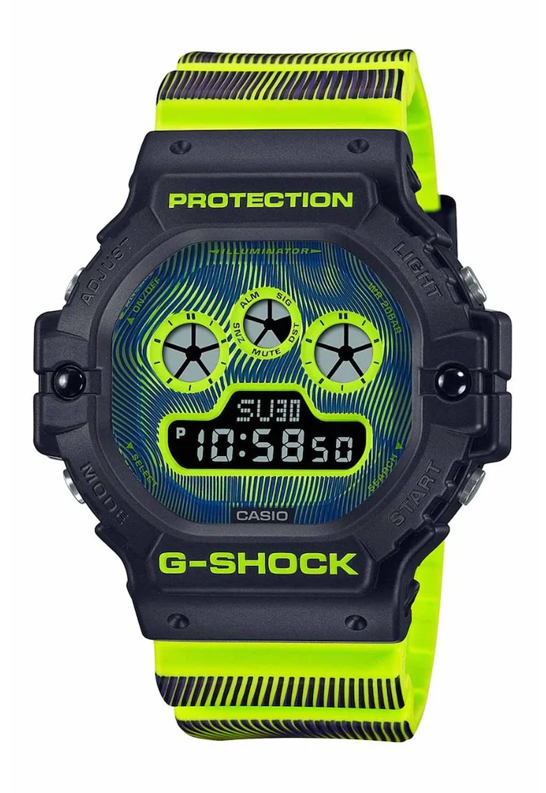 Ceas digital G-Shock, Negru/Verde lime