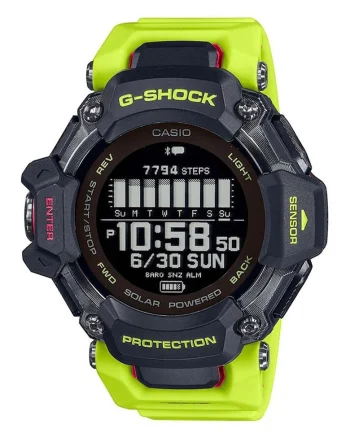 Ceas digital cu incarcare solara G-Shock, Negru/Verde lime