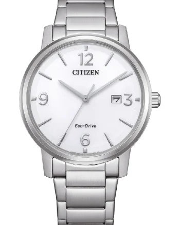 Ceas Eco-Drive rotund din otel inoxidabil, Argintiu