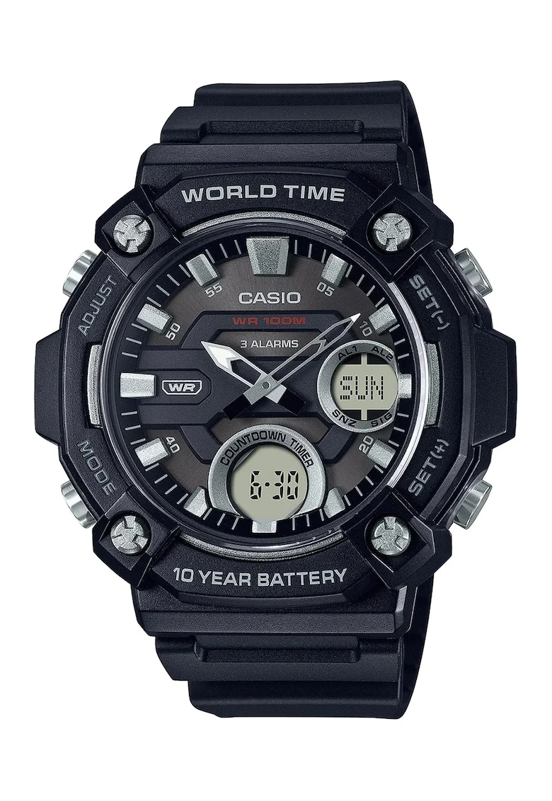 Ceas analog si digital cu functii multiple, Negru