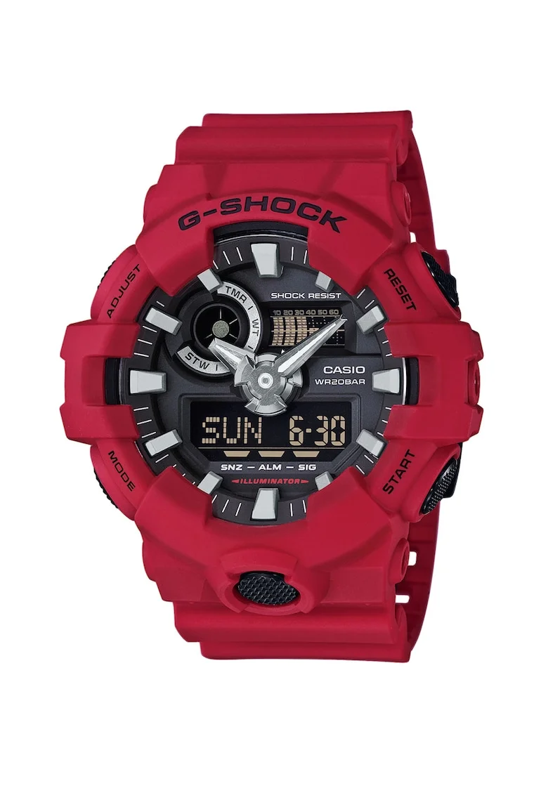 Ceas analog digital, rezistent la socuri cu functii multiple, Rosu