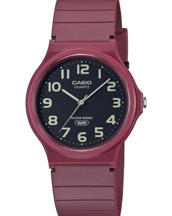Ceas analog Classic, Negru/Rosu Bordeaux