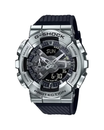 Ceas cronograf digital-analog rezistent la socuri G-Shock, Negru/Argintiu