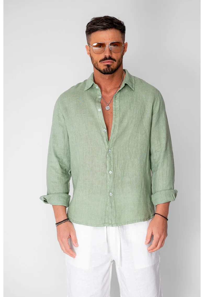 Camasa din 100% In de plaja Light Olive 20734, Verde masliniu deschis