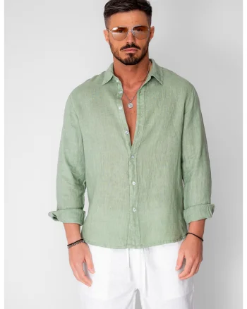 Camasa din 100% In de plaja Light Olive 20734, Verde masliniu deschis