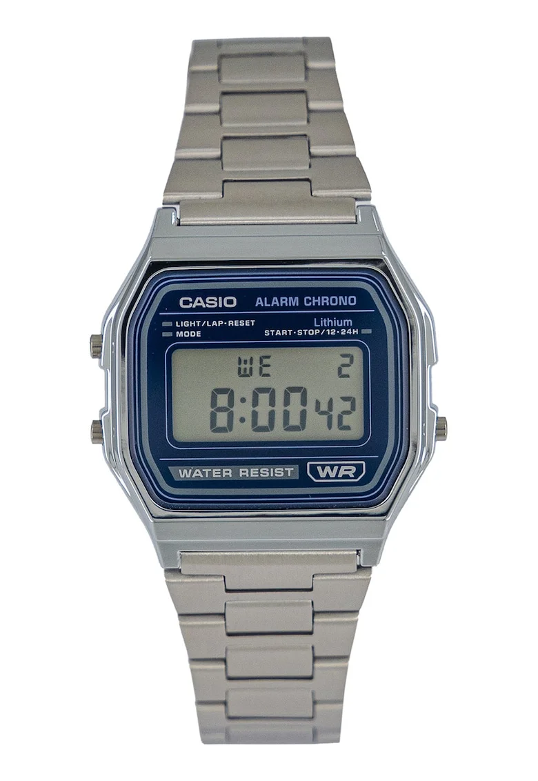 Ceas unisex digital cu carcasa din rasina, Argintiu