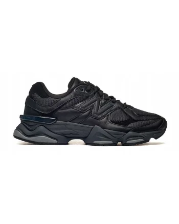 Pantofi sport din piele cu insertii textile, Negru